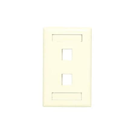 Allen Tel Versatap Faceplate with I.D. Windows, 2-Port, Ivory AT70-2-09